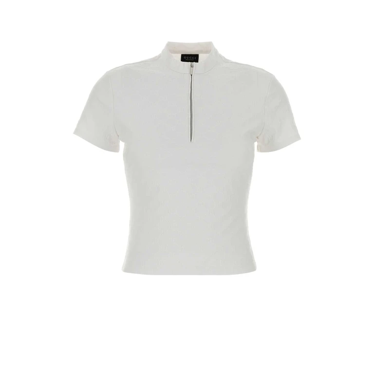 Gucci Black Gg Jacquard Top Exterior: Nylon Elastane Maglie - Women