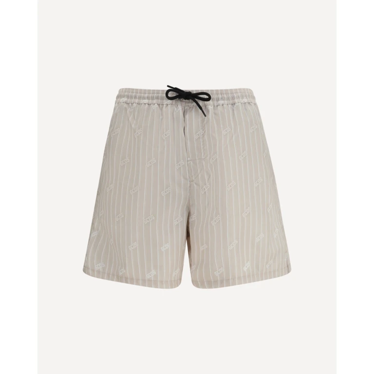 GCDS Striped All-Over Logo Shorts