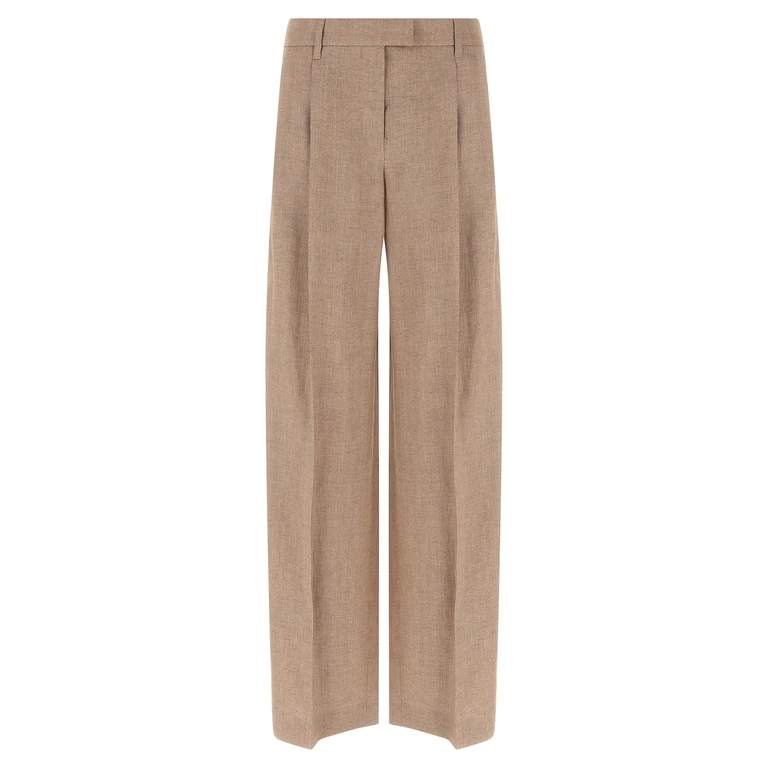 Multicolor Linen Flared Pants - Women