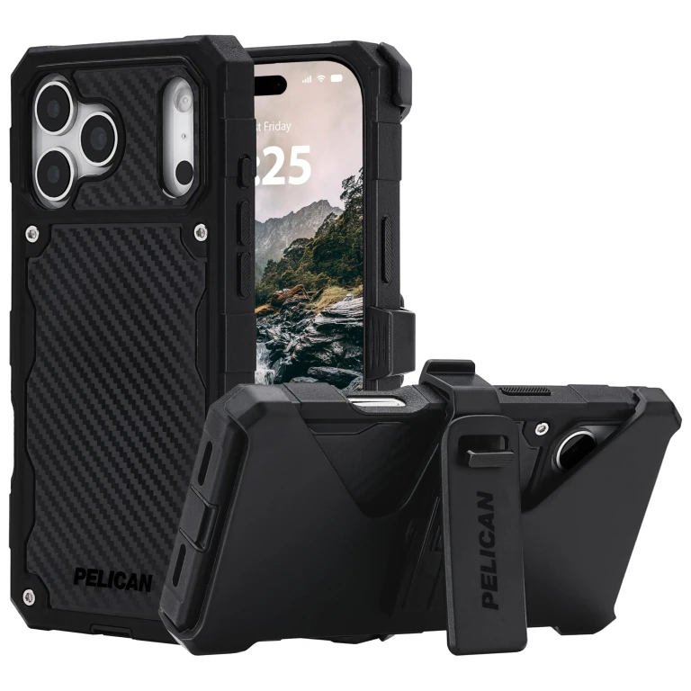Shield iPhone 17 Pro Max Case [Compatible with MagSafe] Rugged Phone Case w/ 21ft Military-Grade Drop Protection - Heavy Duty Phone Cover w/Belt Clip Holster for iPhone 17 Pro Max - Carbon