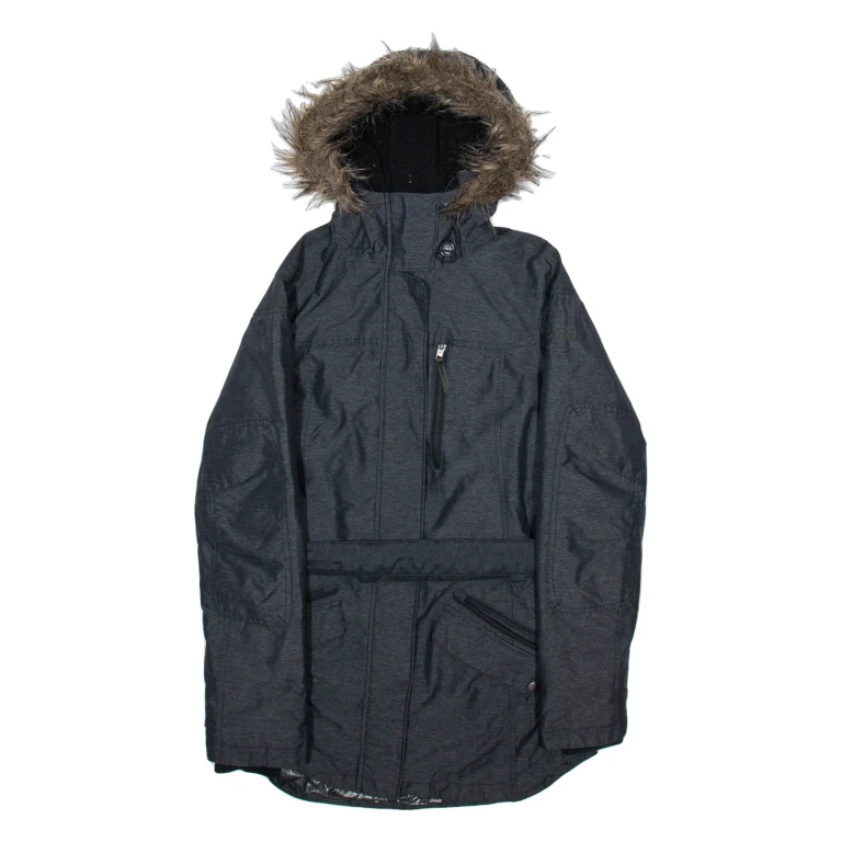 COLUMBIA Womens Parka Coat Grey Nylon Hooded S