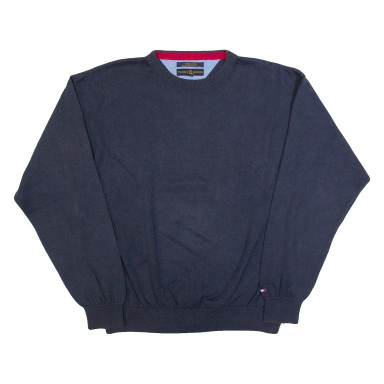TOMMY HILFIGER Mens Jumper Blue Tight Knit XL