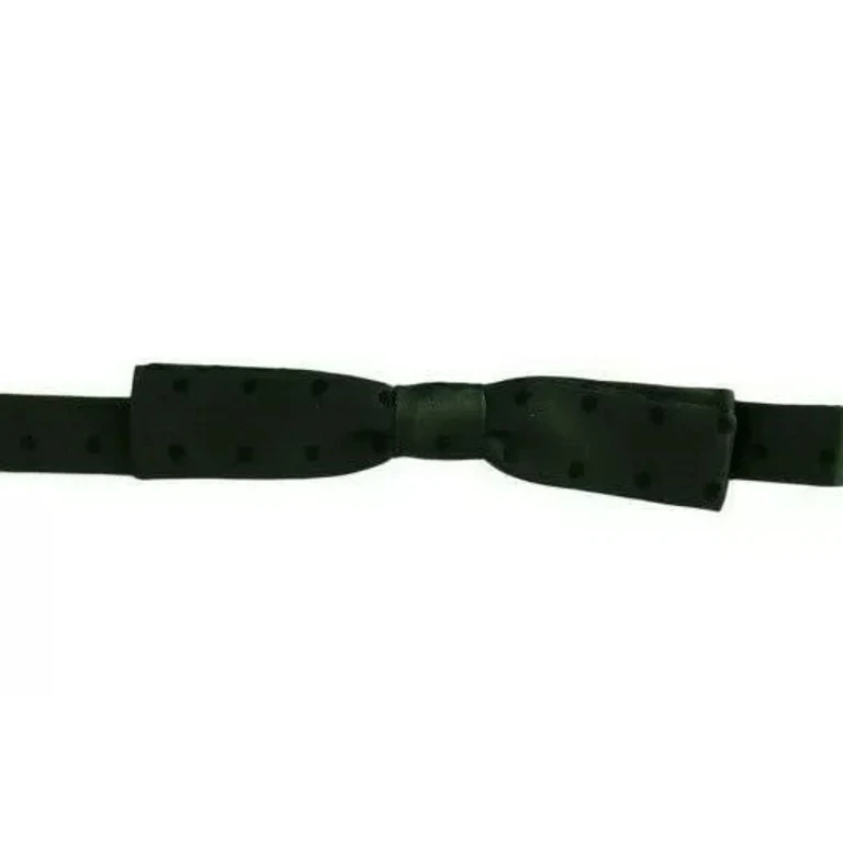 Green Dotted Silk Adjustable Neck Bow Tie - Men