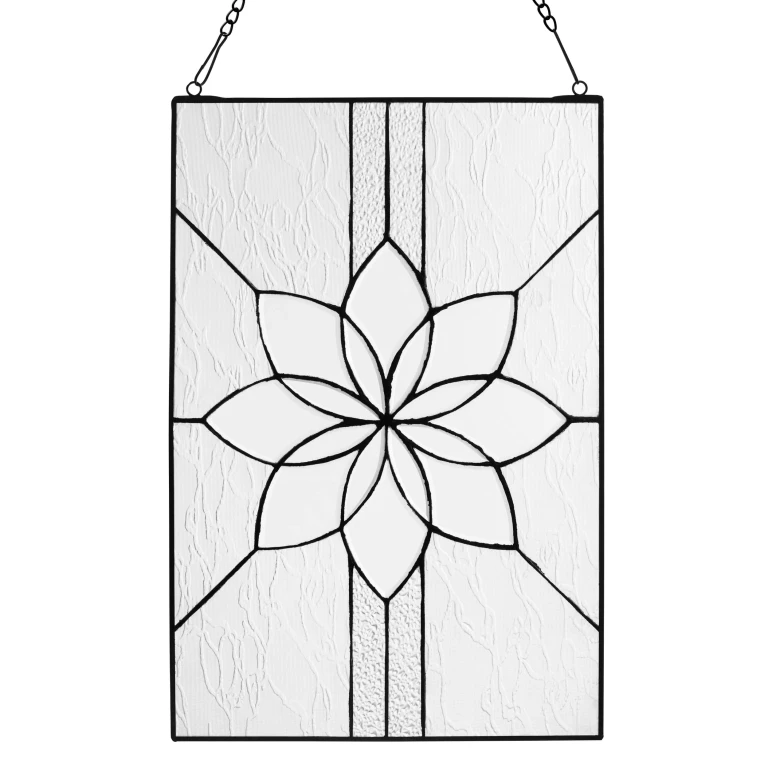 River of Goods 18" H Clear Floral Glass Window Panel