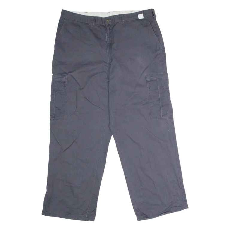 DICKIES Workwear Cargo Mens Twill Trousers Grey Regular Straight W38 L29