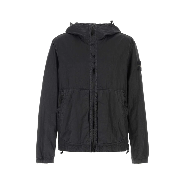 Stone Island Black Nylon Jacket Giacche E Gilet - Men