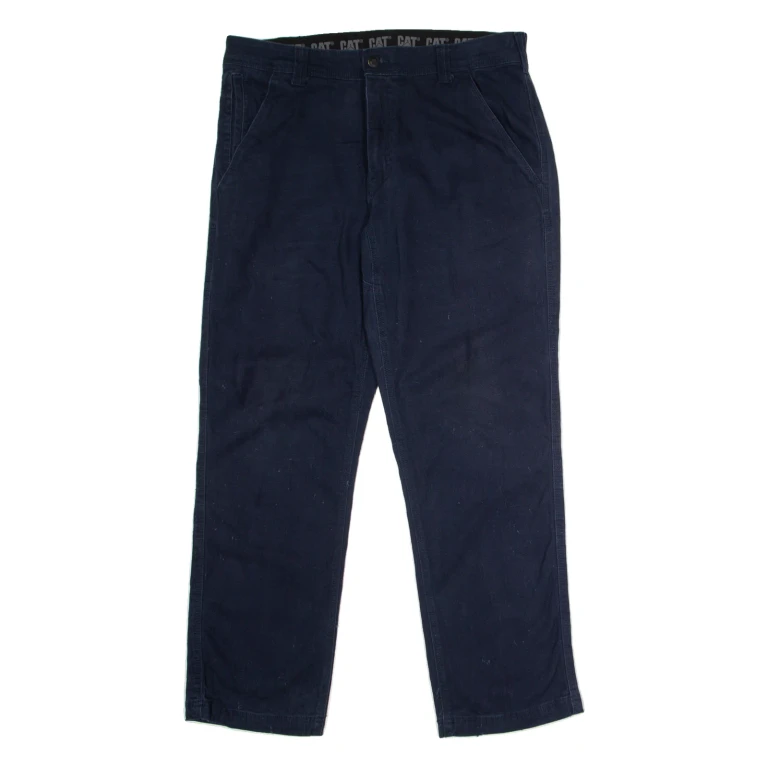 CAT Workwear Mens Canvas Trousers Blue Regular Straight W34 L30