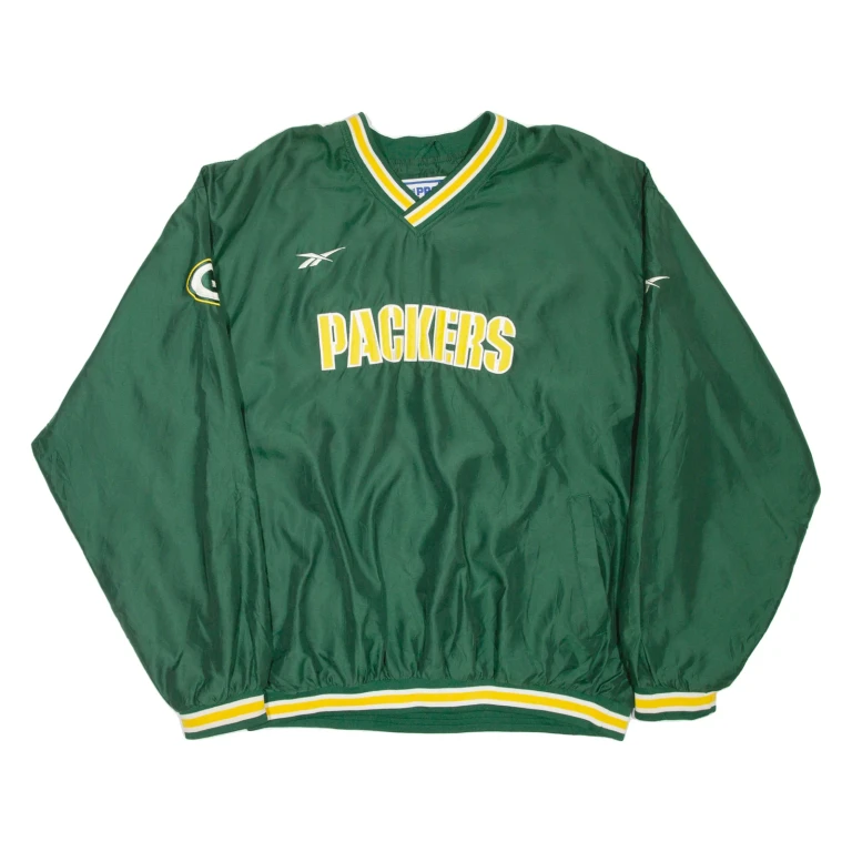 REEBOK NFL Pro Line Green Bay Packers Training Mens Sweatshirt Green USA XL