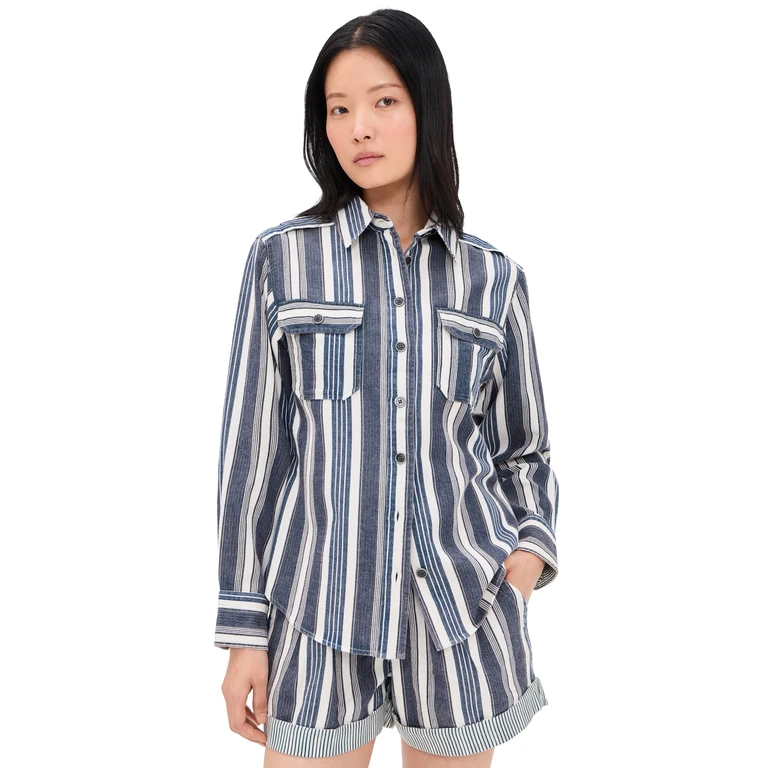 Isabel Marant Étoile Gelva Shirt Ecru/Blue 42