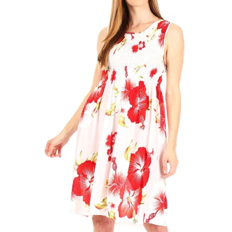 Sakkas Murni Women's Casual Summer Cocktail Elastic Stretchy Floral Print Dress