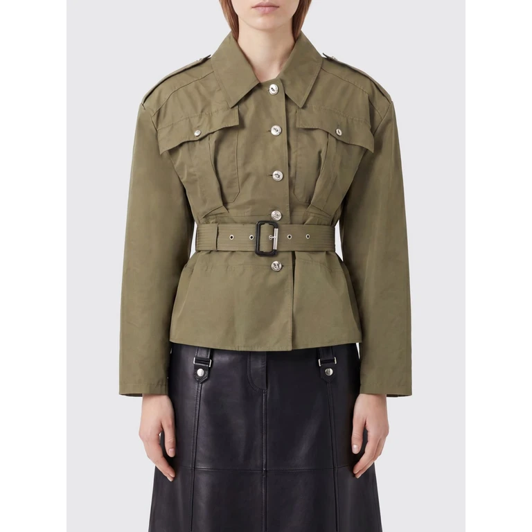 McQueen Belted Cotton-Blend Shirt Jacket with Epaulettes and Patch Pockets (875815QEAHY3093)