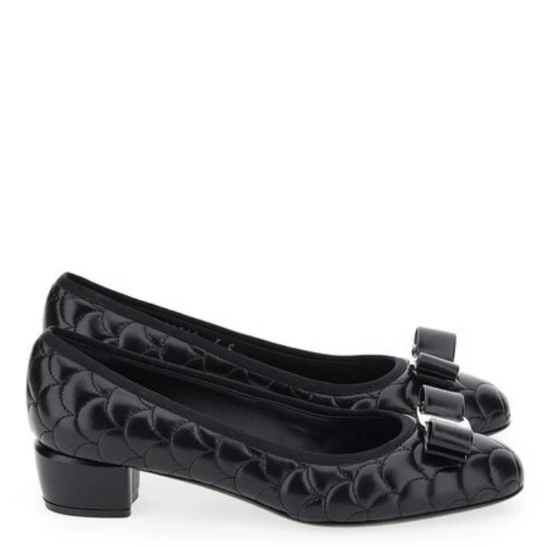 Lucida Quilted Leather Vara Bow Pumps, Size 7 C
