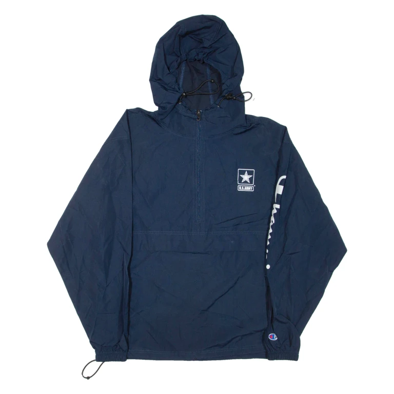 CHAMPION Mens Pullover Jacket Blue Hooded M