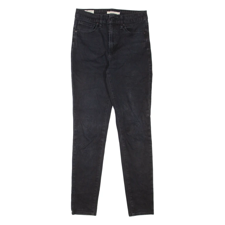 LEVI'S 721 High Rise BIG E Womens Jeans Black Slim Skinny W27 L30 (GG2-251024-4688)