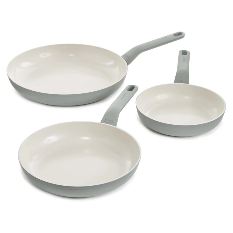 Balance 3Pc Nonstick Ceramic Frying Pan Set, Recycled Aluminum, Moonmist