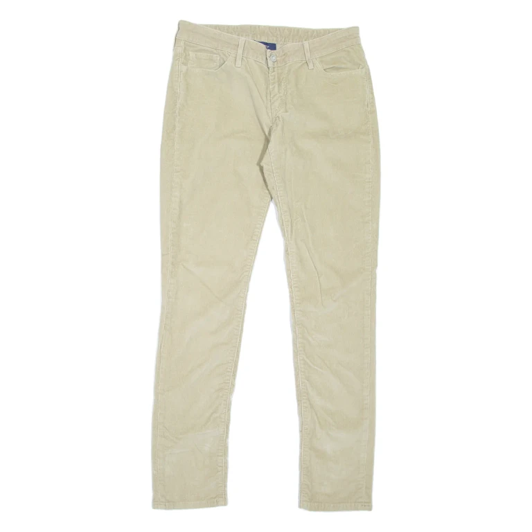 LEVI'S 531 Womens Corduroy Trousers Beige Slim Skinny W30 L32