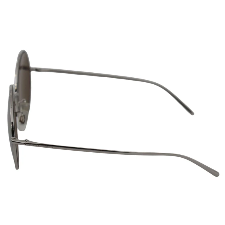 Dolce & Gabbana Silver Plated Round Gray Le Nses Women Sunglasses Metal - Women