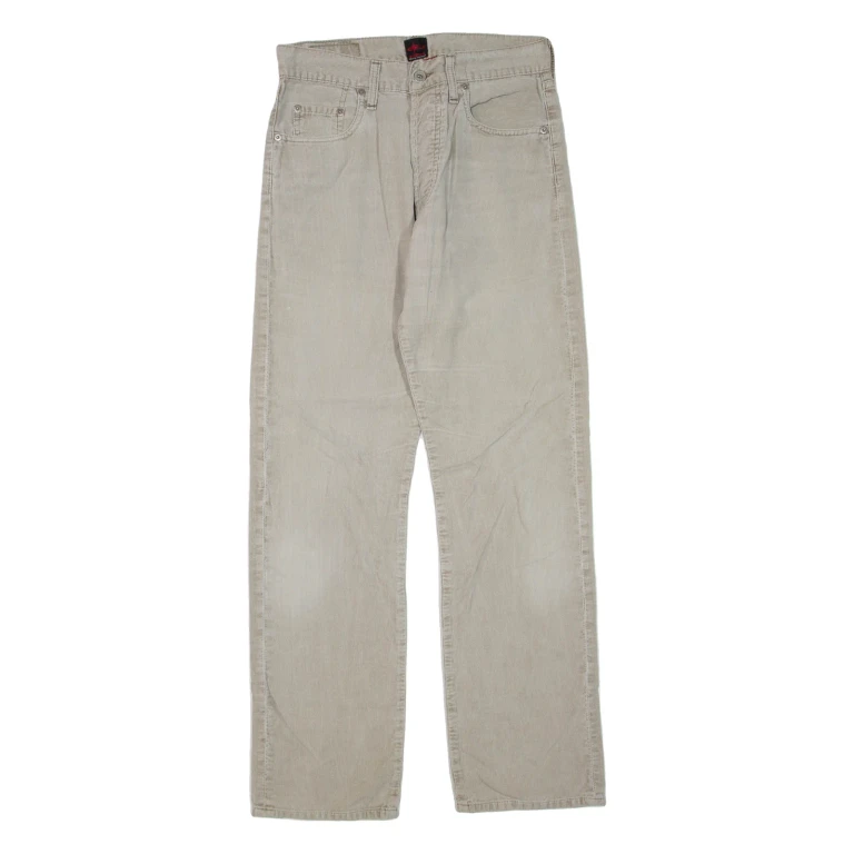 BIGSTAR Mens Corduroy Trousers Grey Regular Straight W31 L32