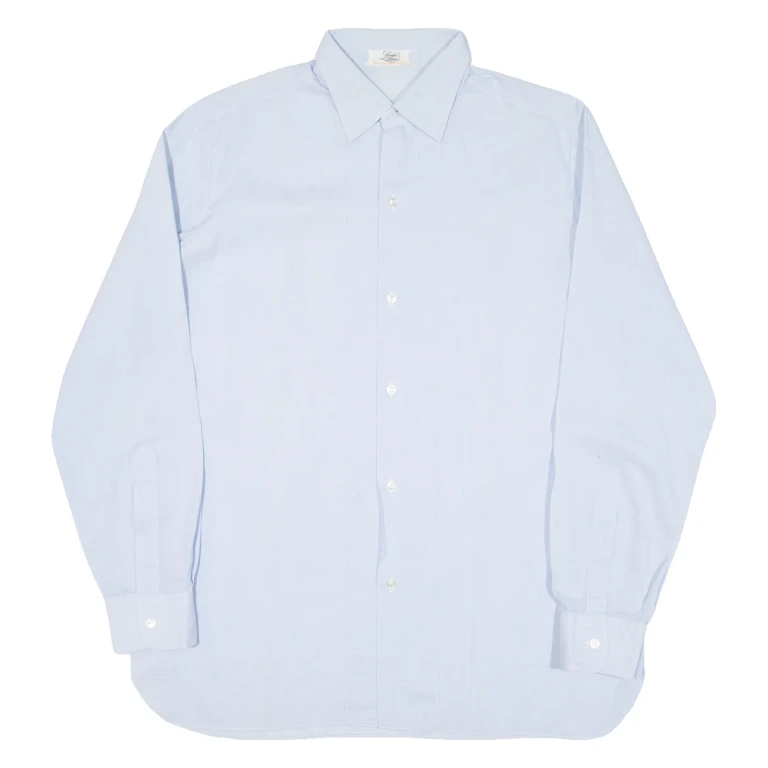 LONDON HOUSE Mens Plain Shirt Blue Long Sleeve L