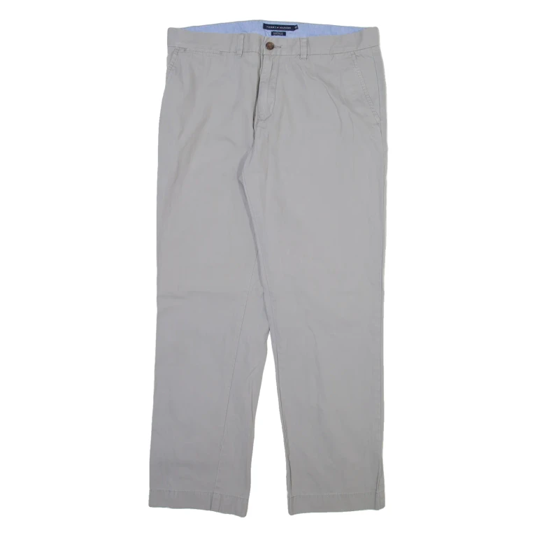 TOMMY HILFIGER Mens Trousers Grey Regular Straight W36 L32