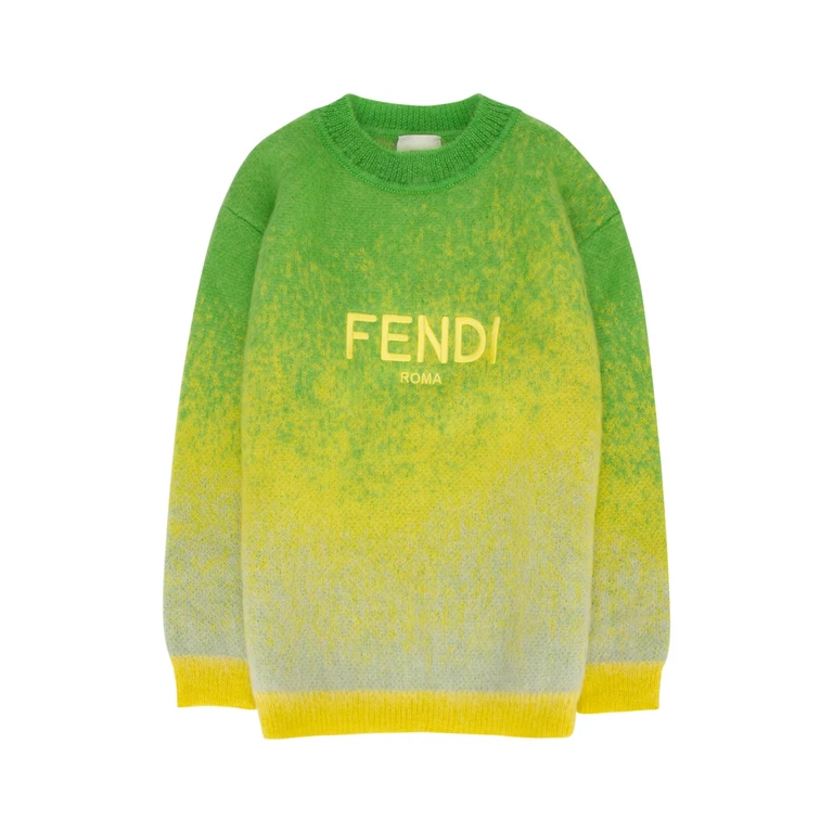 Fendi Kids Maglia Giallofluomulticol Maglieria