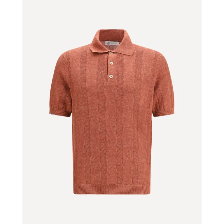BRUNELLO CUCINELLI Cotton Polo Sweater Male 46
