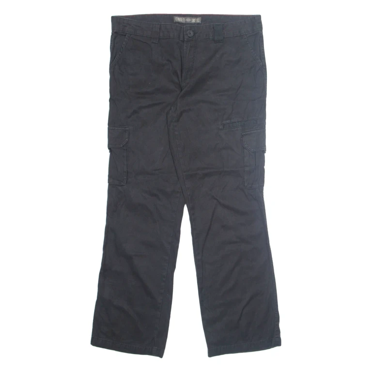 DICKIES Cargo Mens Trousers Black Relaxed Straight W36 L30