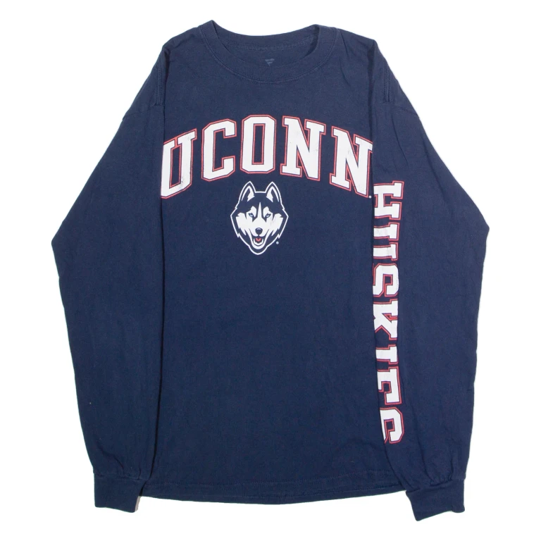 FANATICS University Of Connecticut Huskies Mens T-Shirt Blue USA Crew Neck M