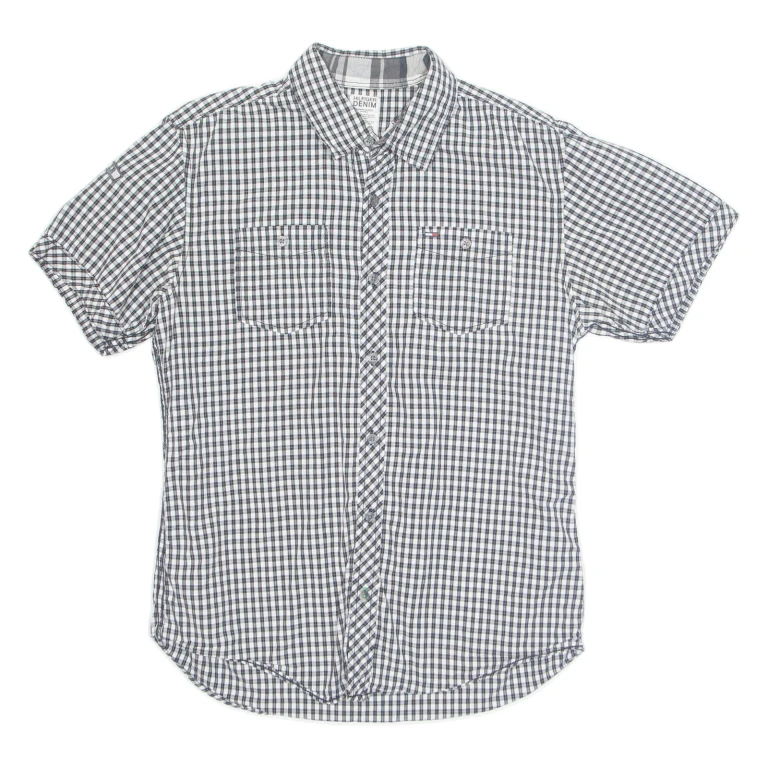 TOMMY HILFIGER Mens Shirt Black Check M