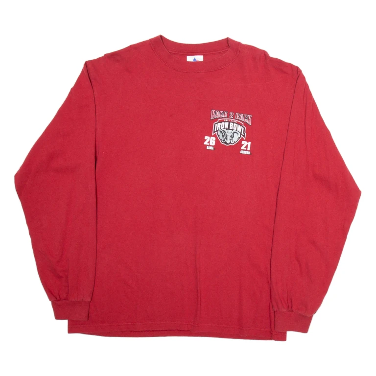 TRI-LAKE INC Back 2 Back Iron Bowl Mens T-Shirt Red Long Sleeve USA L