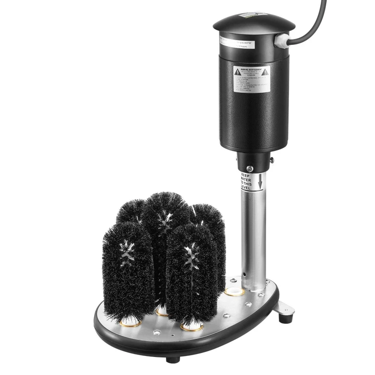 Electric Glass Washer 5-Brush Bar Glass Cleaner 1200 Cups/H for Wine Glass - Black 1