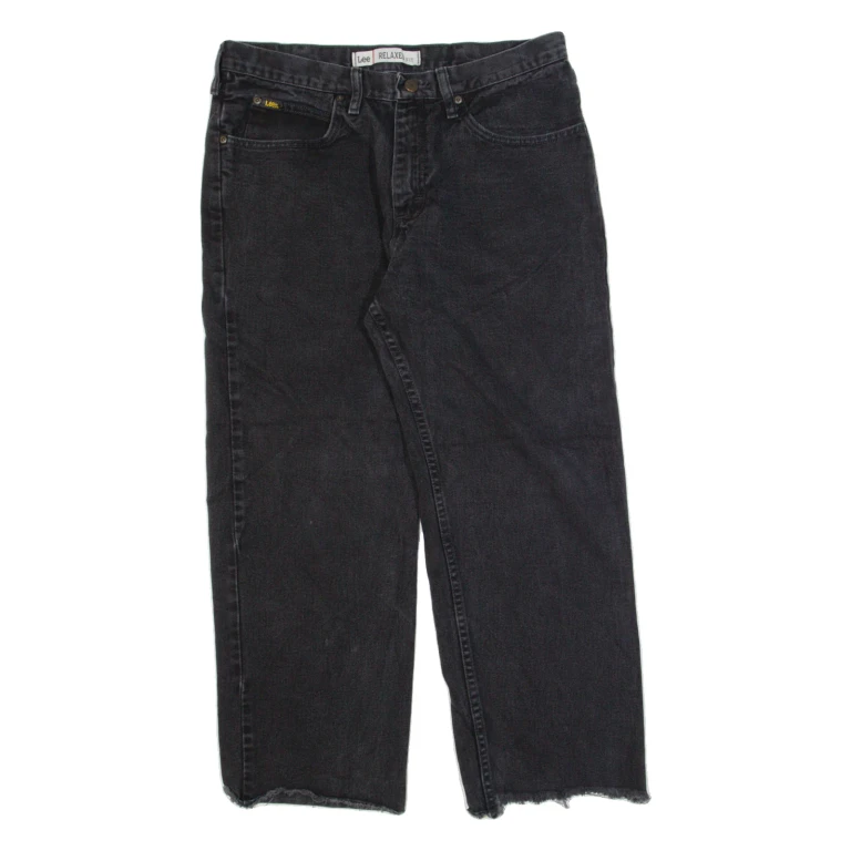 LEE Mens Jeans Black Relaxed Straight W34 L26