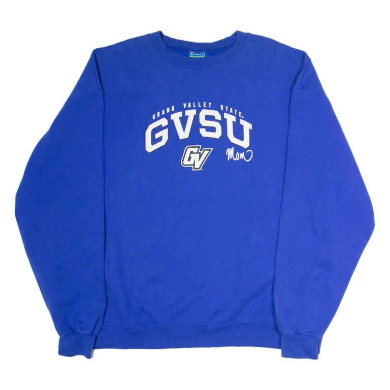 CHAMPION GVSU Mom Mens Sweatshirt Blue Crew Neck USA 2XL