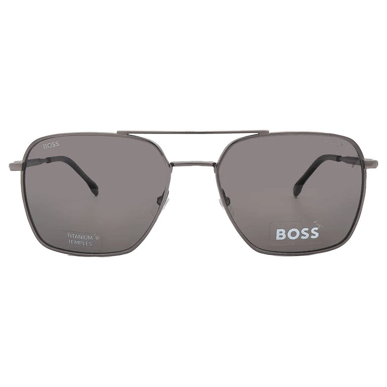 Polarized Grey Navigator Mens Sunglasses BOSS 1414/S 0R80/M9 57