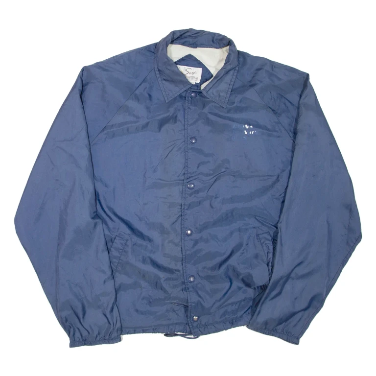 SAGE SPORTSWEAR Mens Jacket Blue Nylon L