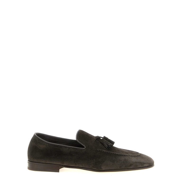 Brunello Cucinelli Gray Calfskin Slip-On Loafers - Men
