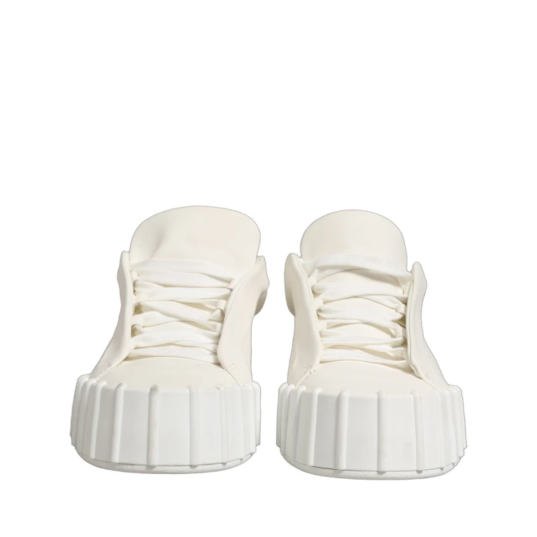 Dolce & Gabbana White Leather Low Top Lace Up Sneakers Shoes - Men