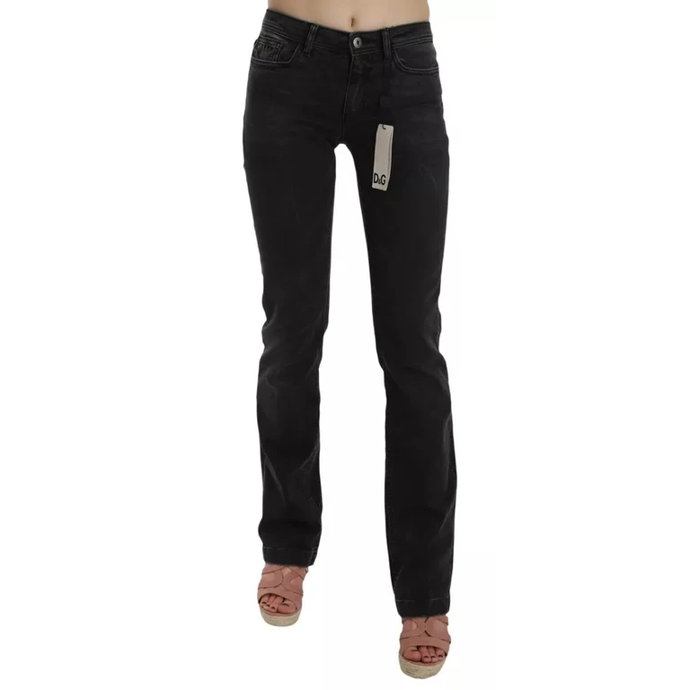 Dolce & Gabbana Black Slim Fit Cotton Jeans D & g Pants Blend - Women