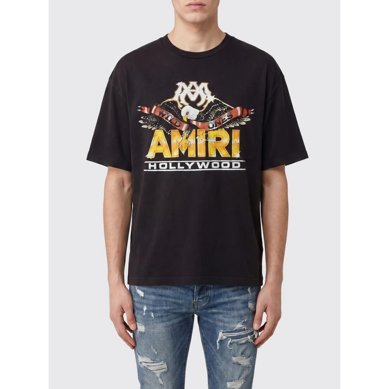 Dropped-Shoulder Cotton T-Shirt with Graphic Logo Print (AMTOJR1200001)