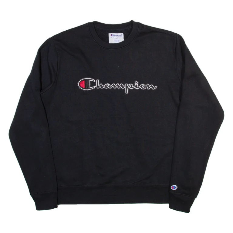 CHAMPION Mens Sweatshirt Black L