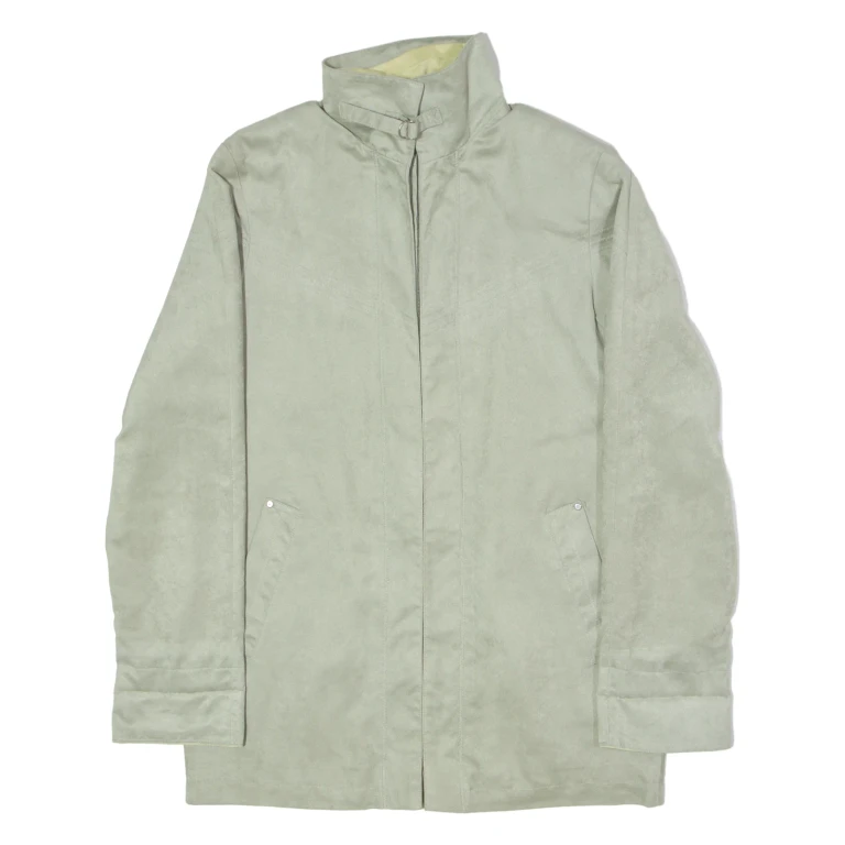 BIAGGINI Womens Overcoat Coat Green Faux Suede UK 6
