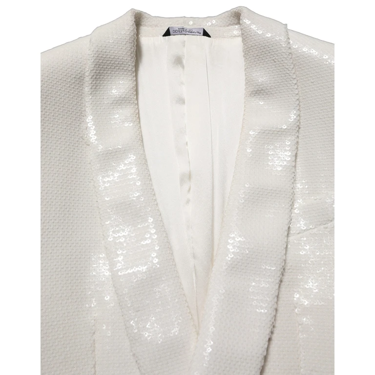 Dolce & Gabbana White Viscose Single Breasted Blazer Jacket Polyester Clothing - Men
