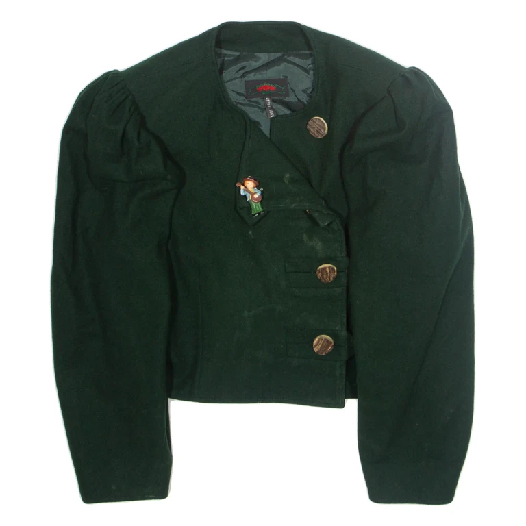 Womens Blazer Jacket Green Wool S