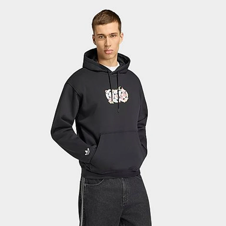 adidas Men's Originals Archive Anime Soccer Graphic Hoodie in Black Size: XS