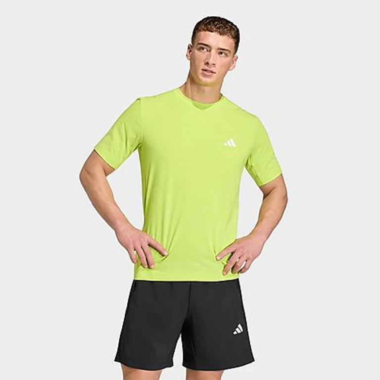 adidas Men's Workout Essentials Feelready T-Shirt in Semi Solar Yellow Size: Small