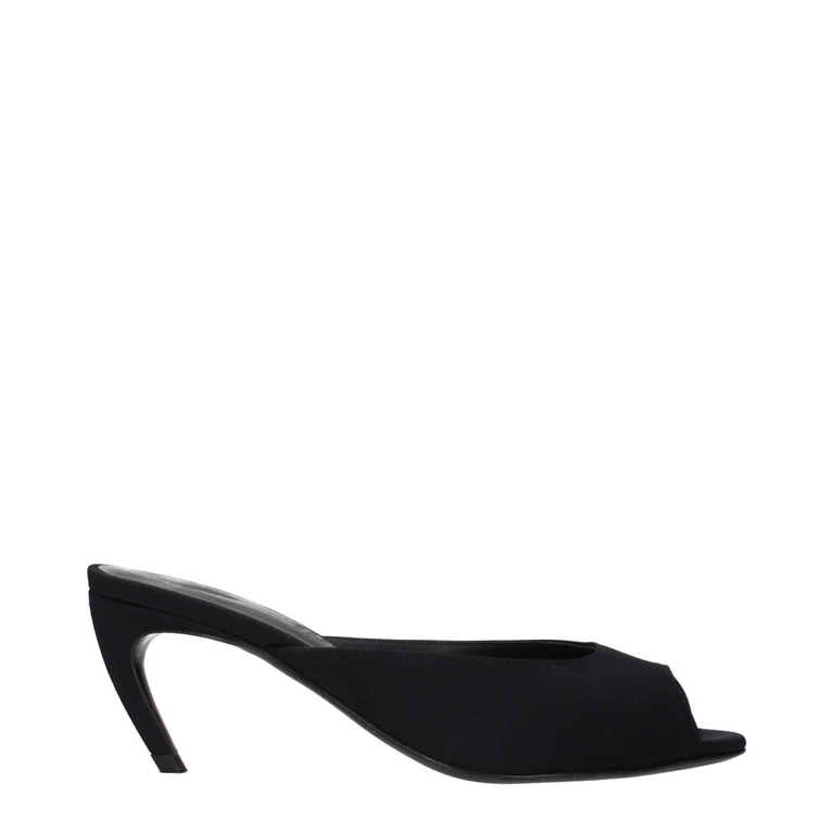 The Attico Black Fabric Flat Sandals - Women