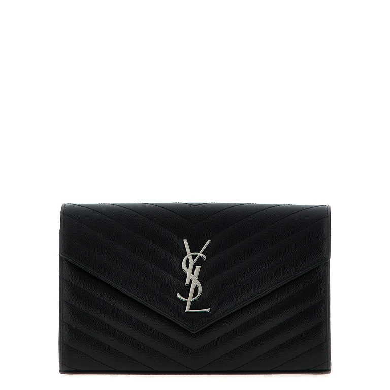 Saint Laurent Black Calfskin Clutch Bag - Women