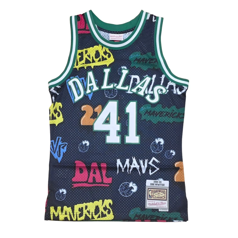 Men's Slap Sticker Swingman Jersey Mavericks 1998 Dirk Nowitzki