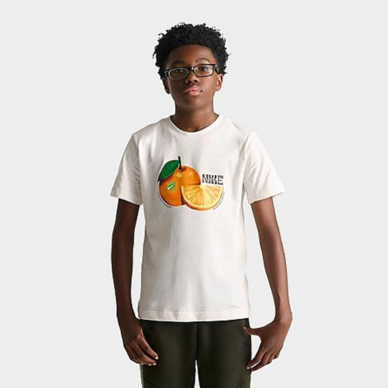 Nike Big Kids Sportswear Orange Graphic T-Shirt in Phantom Size: Small