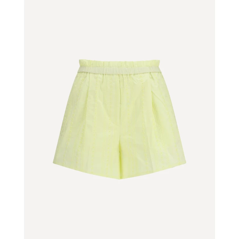 FORTE_FORTE Les Fleurs embroidery cotton poplin Shorts Female I